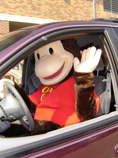 Curious George is curious about cars Soon he will be curious about charges