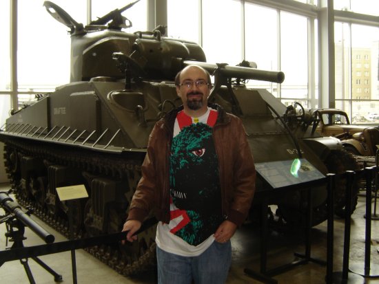 Perhaps the Godzilla t-shirt was not the best choice for the visit to the World War II Museum. Perhaps the Godzilla t-shirt was not the best choice for the visit to the World War II Museum.